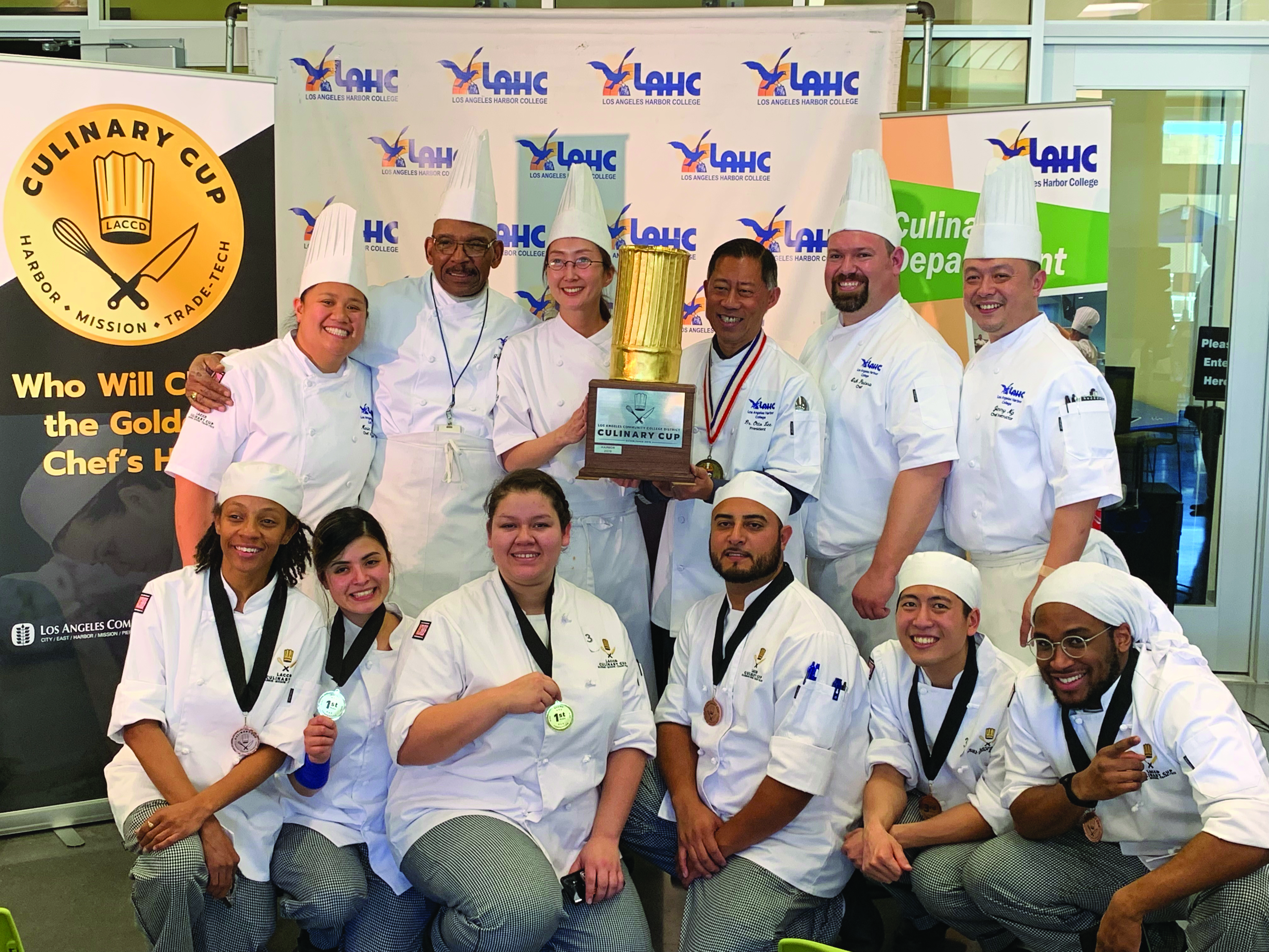 Culinary Team with a Culinary Cup Trophy