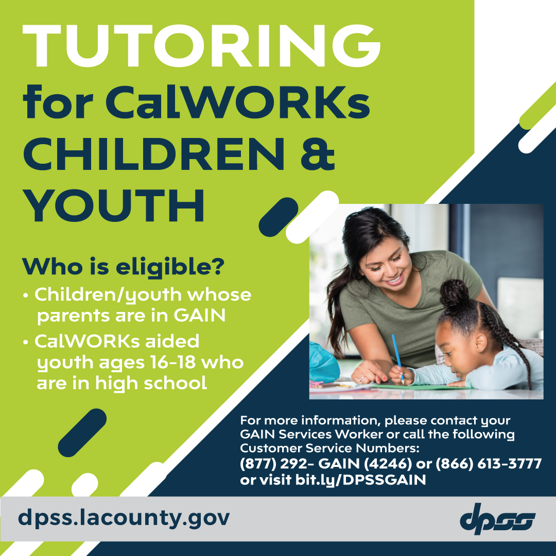 Tutoring for CalWorks Children and Youth Flyer