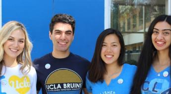 Group of 4 UCLA Students Smiling