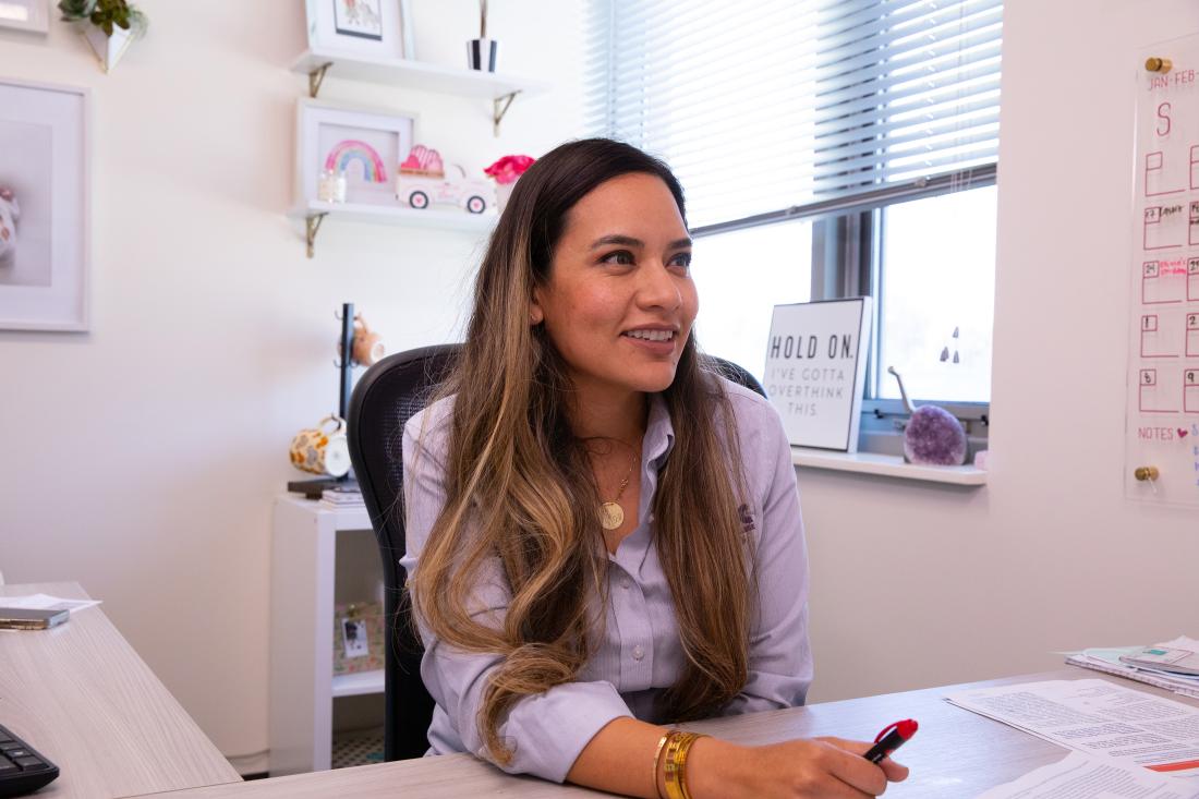 Social Worker at Her Office