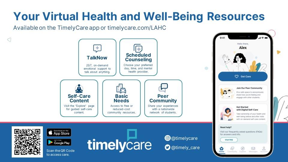 TimelyCare information on Services