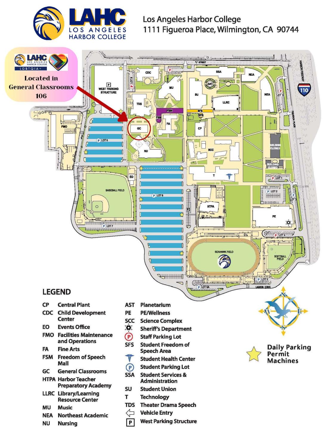 LAHC map with Pride Center Location GC 106