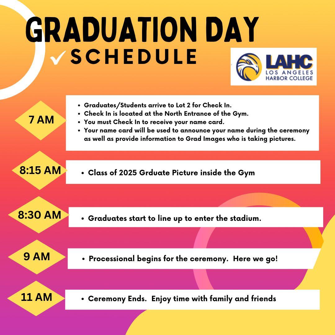 2025 Graduation Day Schedule