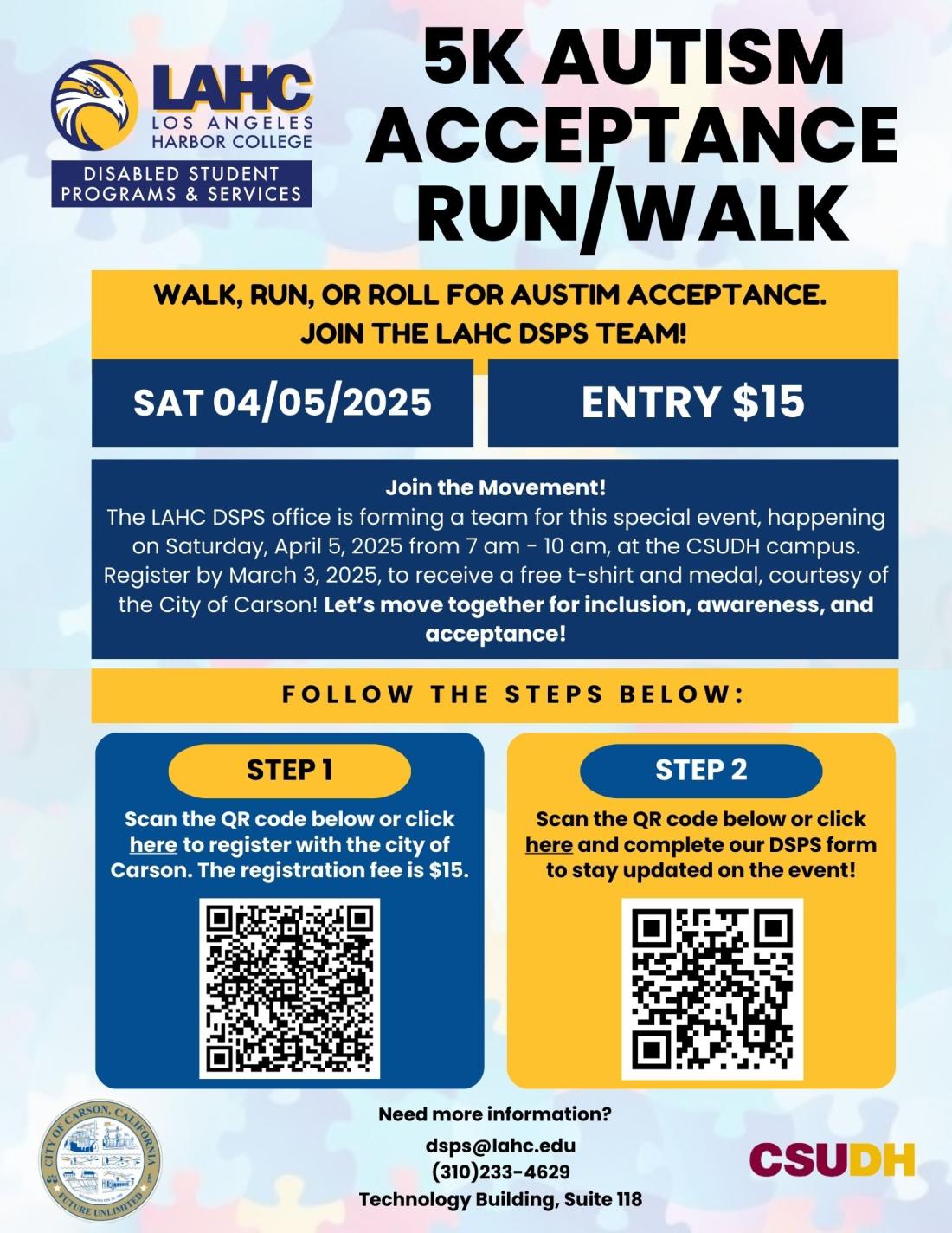 Autism 5K LAHC DSPS Flyer