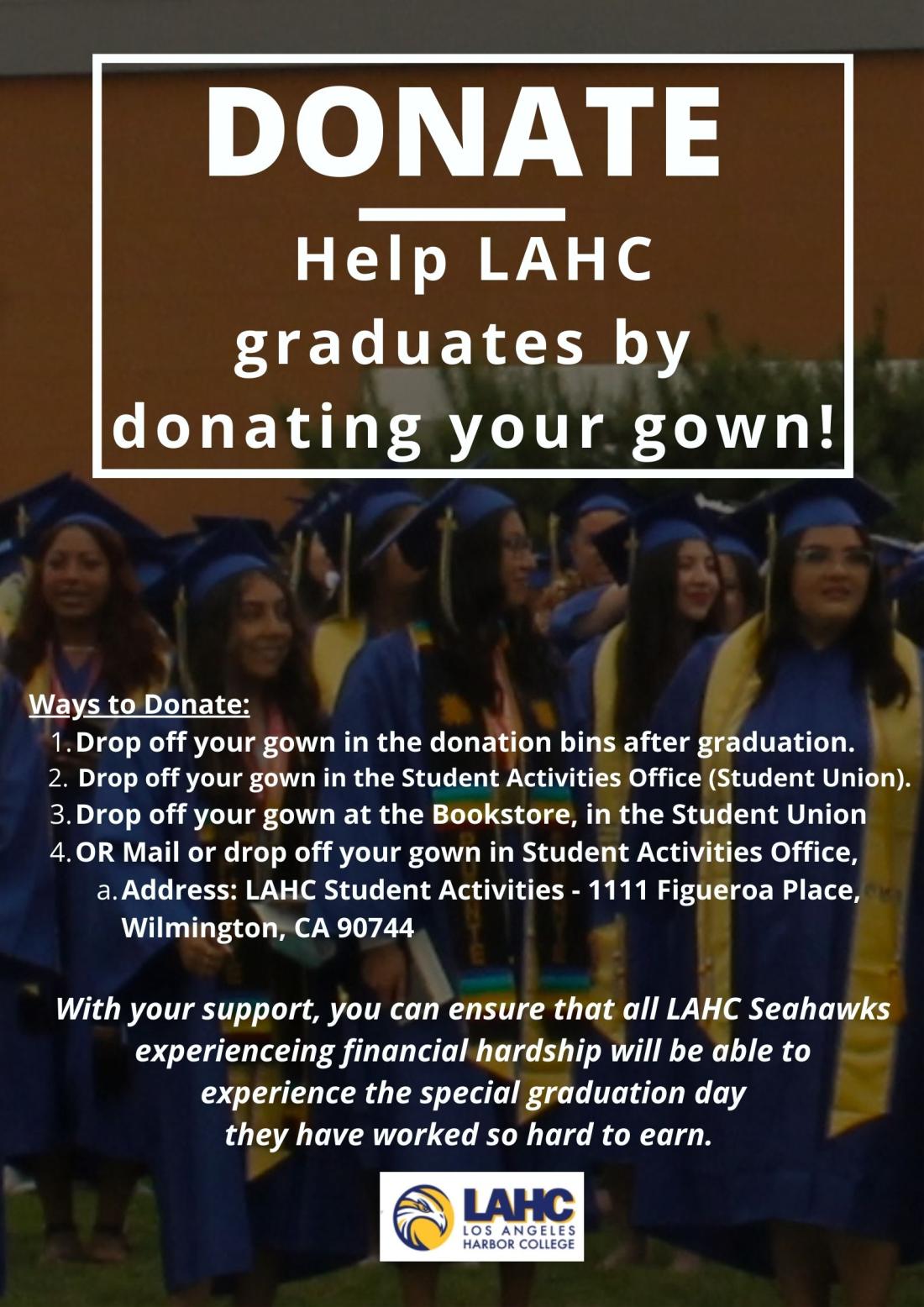 Donate your cap and gown flyer