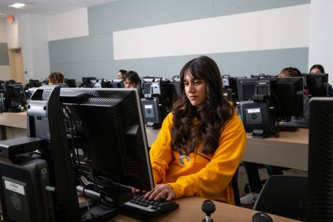 students in computer classroom